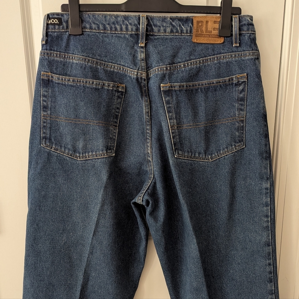 Polo Ralph Lauren Jeans Men's 36x34 Blue 67 Loose Fit Straight Leg Denim Y2K